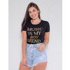 Camiseta Atacado Music Feminina Revanche Hedvige Preto Frente