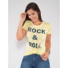 Camiseta Atacado Rock Feminina Revanche Royale Amarelo Frente