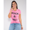 Camiseta Atacado Rock Feminina Revanche Royale Rosa Frente