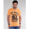 Camiseta Atacado Skull Masculina Revanche Christien Laranja Frente