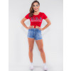 Camiseta Atacado USA Feminina Revanche Jacqueline Vermelho Look