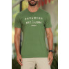Camiseta Básica Bordada Atacado Masculino Revanche Tenes Verde Militar