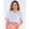 Camiseta Cropped Atacado Tie Dye Feminina Revanche Uganda Branco Frente