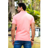 Camiseta Polo Bordado Com Elastano Atacado Masculino Revanche Durazno Rosa