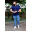 Camiseta Polo Com Plaquinha Plus Size Atacado Masculina Revanche Cornago Azul Marinho