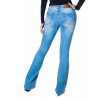 Calça Jeans Atacado Flare Bolso Diferente Feminina Revanche Táranto Azul Costas