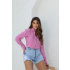 Chemise listrada com bolso atacado feminina Revanche Axixá Rosa