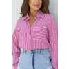 Chemise listrada com bolso atacado feminina Revanche Axixá Rosa