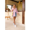 Chemise listrada com bolso atacado feminina Revanche Zamora Rosa