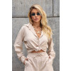Camisa Oversized Manga Longa Atacado Feminina Revanche Irtacina Areia