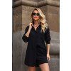 Camisa Oversized Manga Longa Atacado Feminina Revanche Irtacina Preto