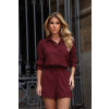 Camisa Oversized Manga Longa Atacado Feminina Revanche Irtacina Vinho