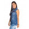 Colete Jeans Atacado Maxi Feminino Revanche Bari Lateral