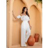 Conjunto Com Blusa Ciganinha e Calça Pantalona Atacado Feminino Revanche Sales Off-White