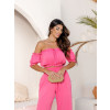 Conjunto Com Blusa Ciganinha e Calça Pantalona Atacado Feminino Revanche Sales Pink