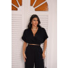Conjunto De Calça Pantalona e Blusa Ampla Atacado Feminino Revanche Rialma Preto