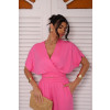 Conjunto De Calça Pantalona e Blusa Ampla Atacado Feminino Revanche Rialma Rosa