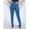 Calça Jeans Atacado Cigarrete com Cinta Feminina Revanche Fit Belt Adalie Azul Costas