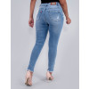 Calça Jeans Atacado Cropped Feminina Revanche Amora Azul Costas