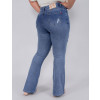  Calça Jeans Atacado Flare Plus Size Feminina Revanche Colette Azul Costas