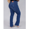  Calça Jeans Atacado Flare Plus Size Feminina Revanche Gwenael Azul Costas