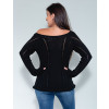 Blusa Tricot Atacado Feminina Revanche Jeanitta Preto Costas