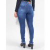 Calça Jeans Atacado Cigarrete Feminina Revanche Nathalia Azul Costas