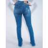 Calça Jeans Atacado Flare Feminina Revanche Orane Azul Costas
