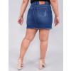  Saia Shorts Jeans Atacado Plus Size Feminina Revanche Silvia Azul Costas