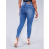 Calça Jeans Atacado Cropped Feminino Revanche Stella Azul Costas