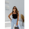 Cropped de tricot com decote quadrado atacado feminina Revanche Utinga Preto