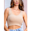 Cropped Decote V Com Detalhe Nas Costas Atacado Feminina Revanche Asella Bege