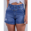 Shorts Jeans Atacado Feminino Revanche Bianca Azul Detalhe