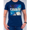 Camiseta Atacado Manga Curta Masculina Revanche Breno Azul Marinho Detalhe