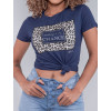 Camiseta Atacado Feminina Revanche Chattie Azul Marinho Detalhe