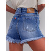  Shorts Jeans Atacado Feminino Revanche Cosette Azul Detalhe Costas