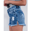 Shorts Jeans Atacado Feminino Revanche Daniela Azul Detalhe