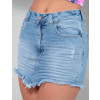  Saia Jeans Atacado Feminino Revanche Debriana Azul Detalhe