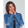 Jaqueta Jeans Atacado Com Zíper Feminina Revanche Bogie Azul Detalhe Frente