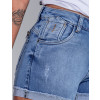  Shorts Jeans Atacado Feminino Revanche Jazzmine Azul Detalhe Frente