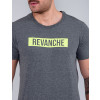 Camiseta Atacado Masculina Revanche Gianni Cinza Detalhe