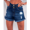  Shorts Jeans Atacado Feminino Revanche Lucille Azul Detalhe