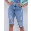 Bermuda Jeans Atacado Feminino Revanche Teresa Azul Detalhe