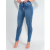 Calça Jeans Atacado Cigarrete Hot Pants Feminina Revanche Wiatt Azul Detalhe