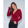 Body Atacado Transpassado Feminino Revanche Celestiel Vinho Frente