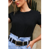 T-Shirt básica bordada atacado feminina Revanche Brezice Preto