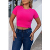 Blusa Cropped Canelado Atacado Feminina Revanche Gibara Rosa