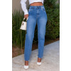 Calça Jeans Mom Com Barra A Fio Atacado Feminina Revanche Skadi Azul