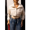 Jaqueta Bomber Cropped Color Atacado Feminina Revanche Bougara Natural