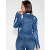 Jaqueta Jeans Atacado Destroyed Feminina Revanche Sstar Azul Costas